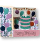 3D Birthday Cake and Balloons Card
