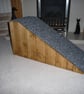 32cms H. x 65cm L. Doggy Ramp Natural Wood Sides with New Luxury Two Tone Grey C - Image 4