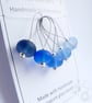 Lampwork Stitch Markers - Frosted Blue Gradient - Image 2