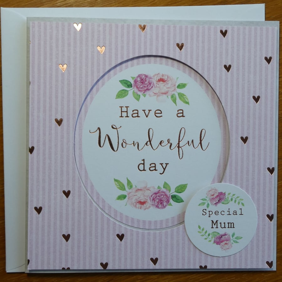 Special Mum Card (Grey Background) - Mother's Day or Birthday