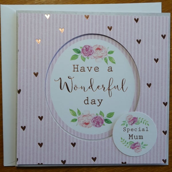 Special Mum Card (Grey Background) - Mother's Day or Birthday