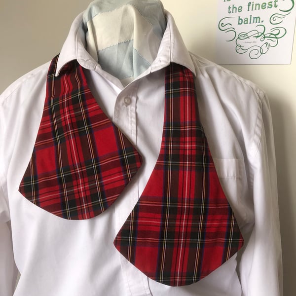 Tartan Cravat Tie Hair Band Hair Tie Red Alternative Rockabilly Vintage Style 