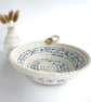 Trinket Bowl made from Coiled Rope and Floral Fabric - Image 1