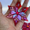Fused glass iridescent and dichroic glass Christmas star