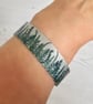 Fern cuff bracelet in aluminium with green ferns. Personalised gifts. (62) - Image 2