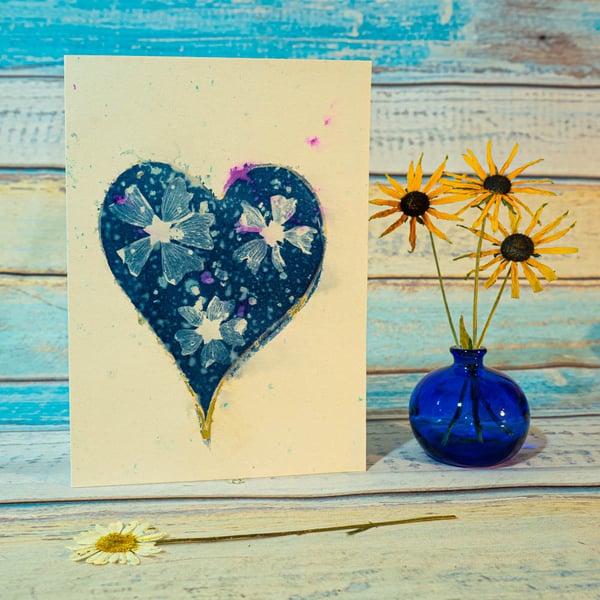 Three Wild Mallows with Pink and Gold Ink Valentines Card (Card14)