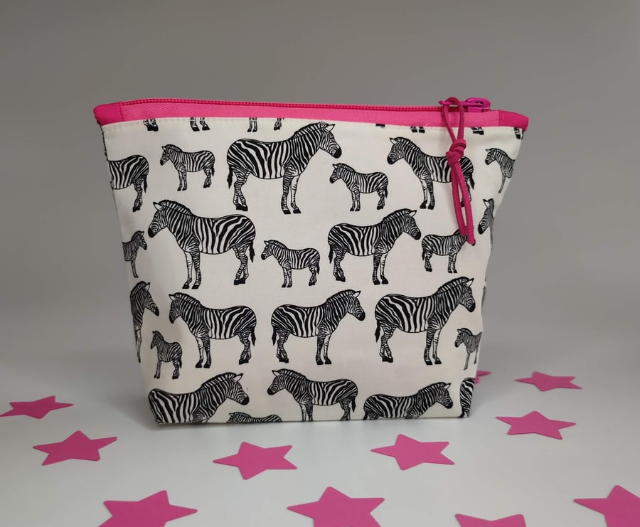 Zebra Pencil Case, Zipper Pouch, Cosmetic Bag