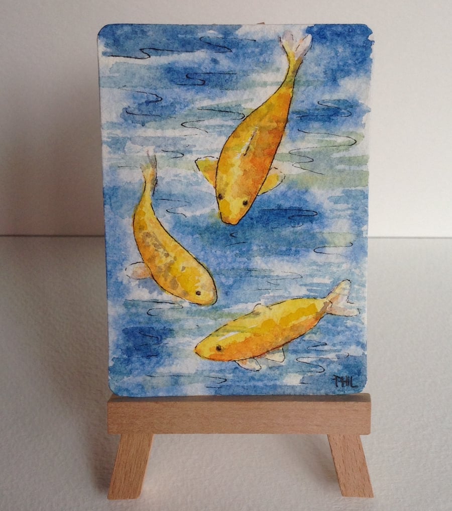 ACEO Original Koi Carp watercolour