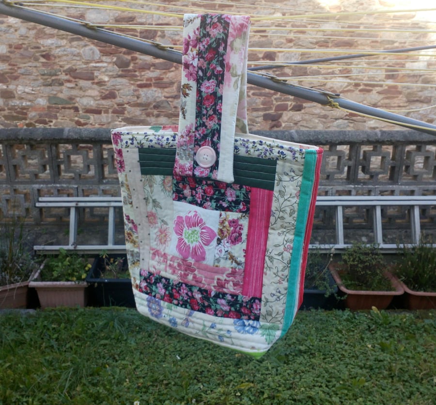 Peg Bag, quilt as you go peg bag