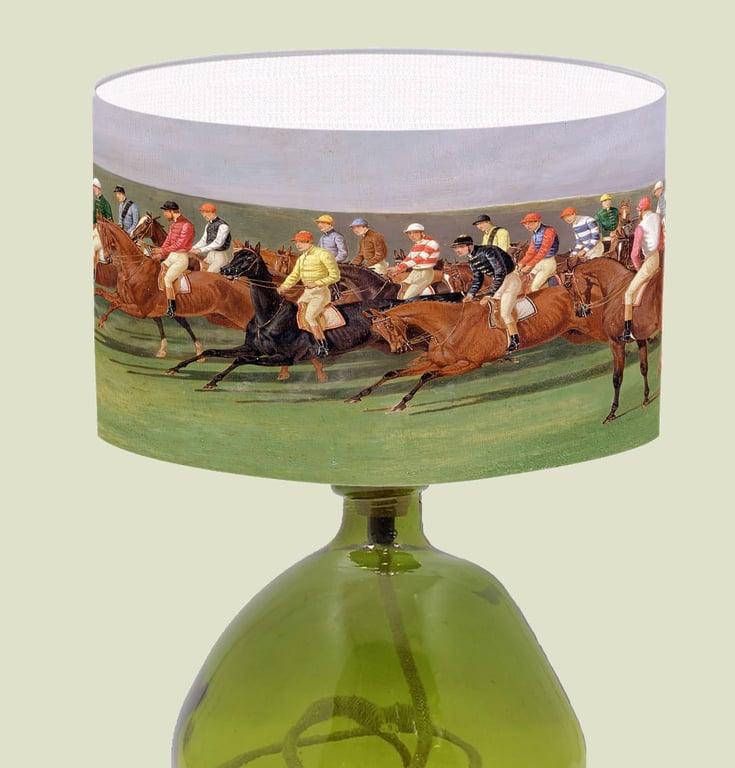 Horse Racing Fine Art Lampshade - Fine Art gift Lamp Shade - Period lighting