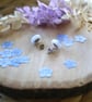 Real Forget-Me-Not and Resin Stainless Steel Stud Earrings - Image 4