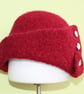Modern cloche hat, hand-knitted and felted