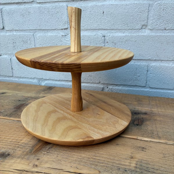 Wooden tiered cake stand