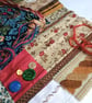 Strawberry Red Bird Slow Stitching Kit large - vintage and reclaimed textiles - Image 10