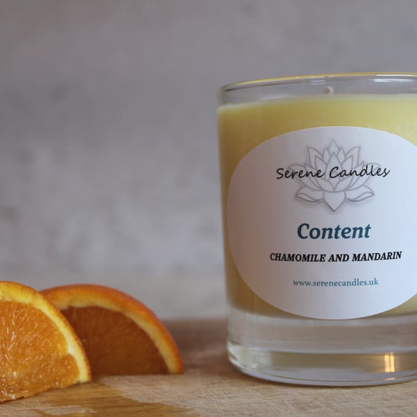 Chamomile and mandarin essential oil candle