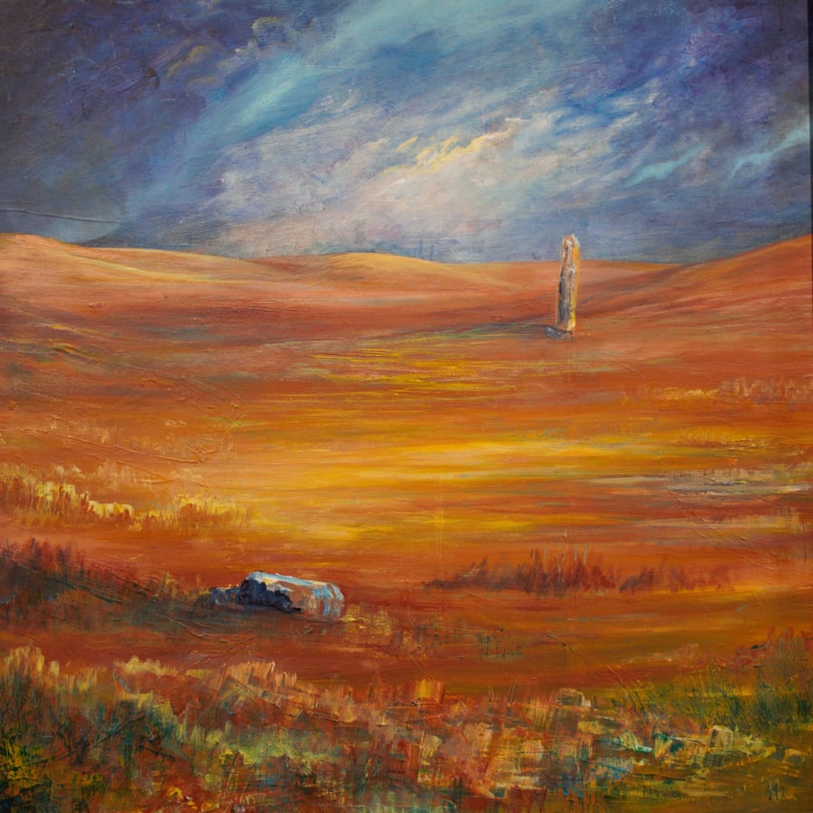 Calling - Greeting card of standing stone on Dartmoor 