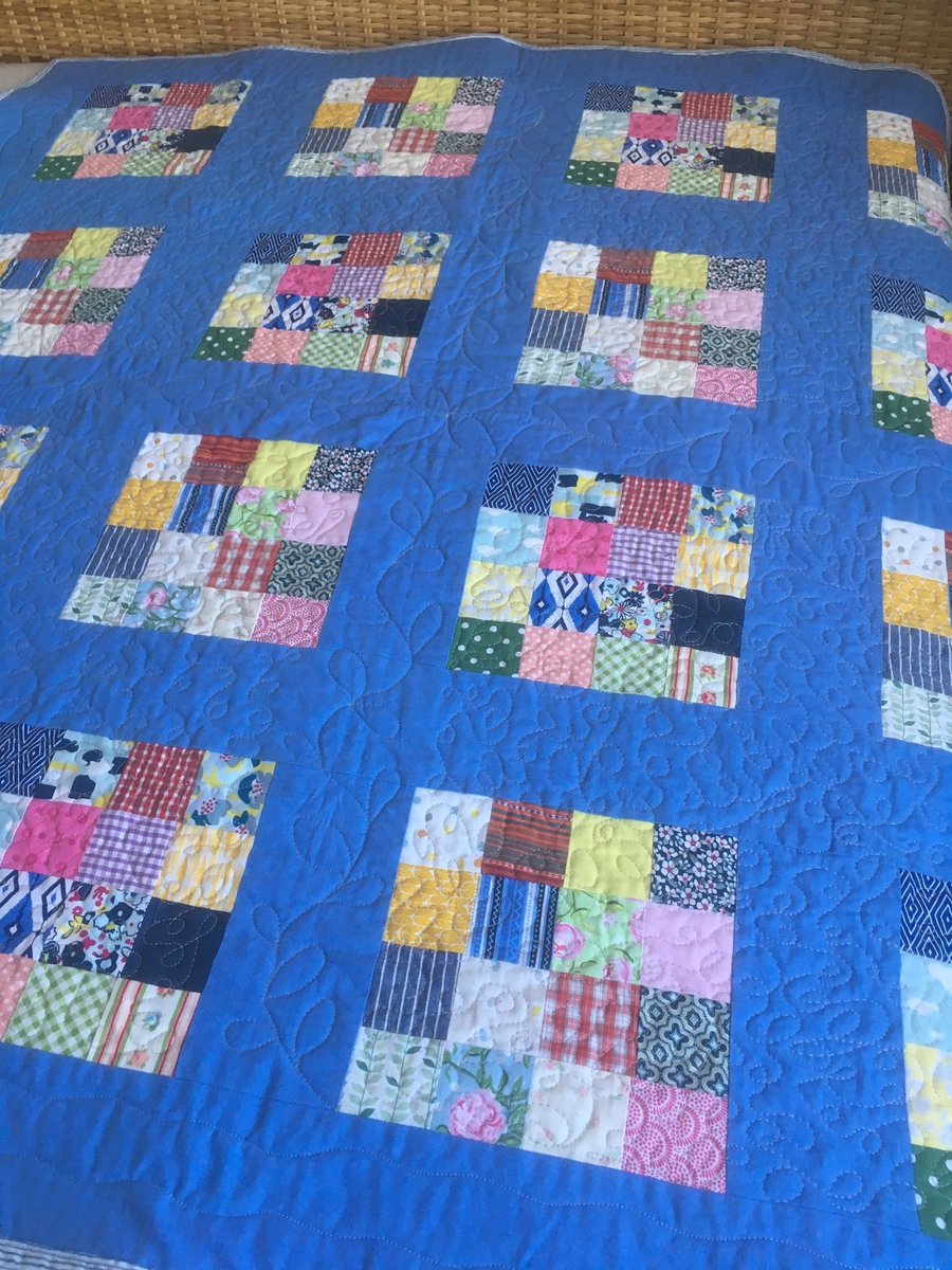 Handmade patchwork quilted throw