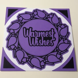 Warmest Wishes Greeting Card - Purple and Black