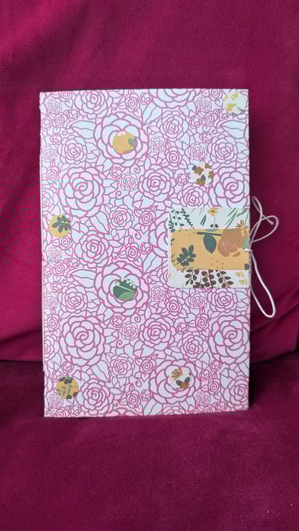 Pink n white flowery journal notebook