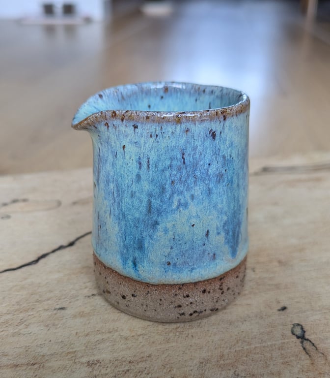 Turquoise speckled jug