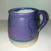 Purple glazed heart scrafitto mugs