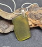 Green sea glass pendant necklace 