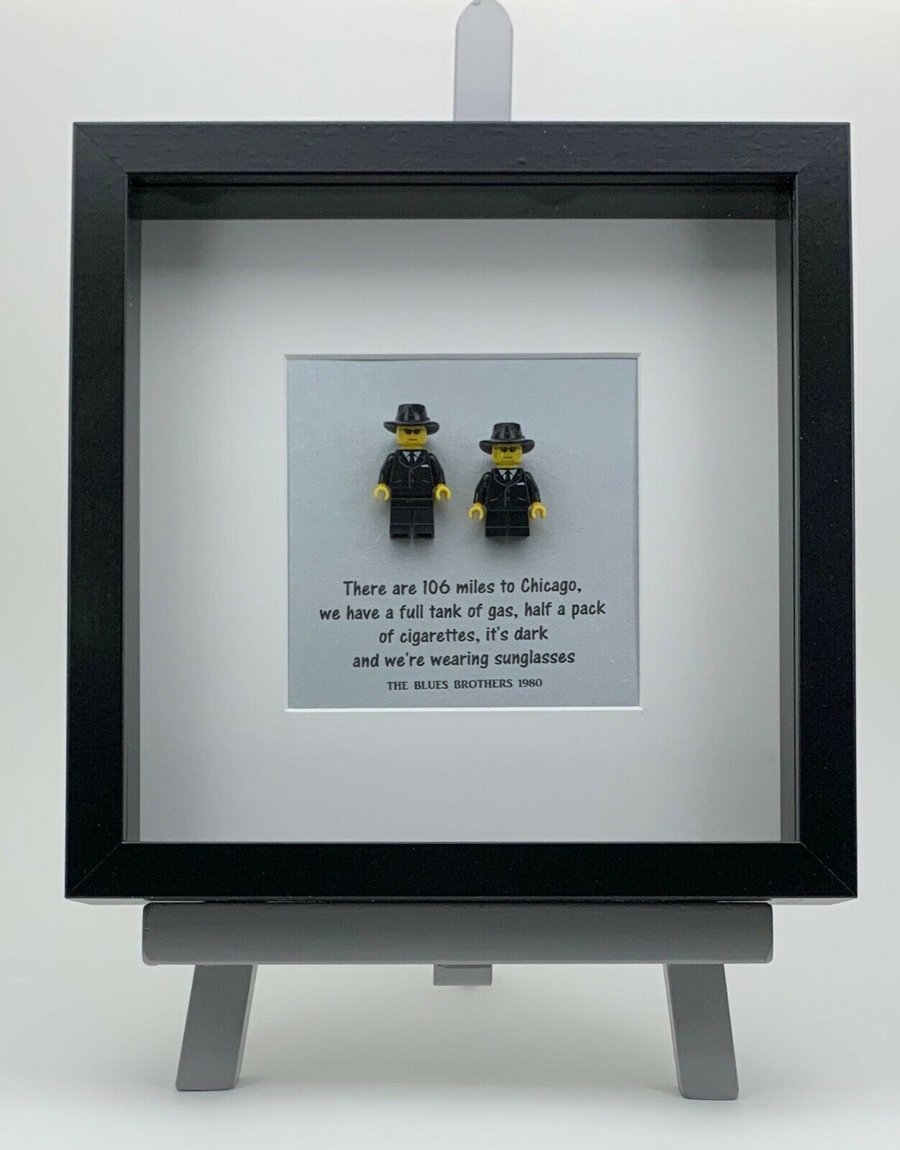 The Blues Brothers custom mini Figure frame.