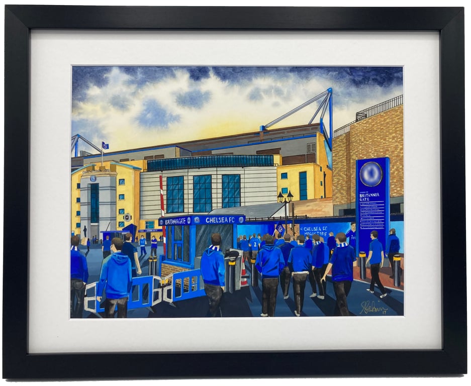 Chelsea F.C, Stamford Bridge Stadium. High Quality Framed Art Print