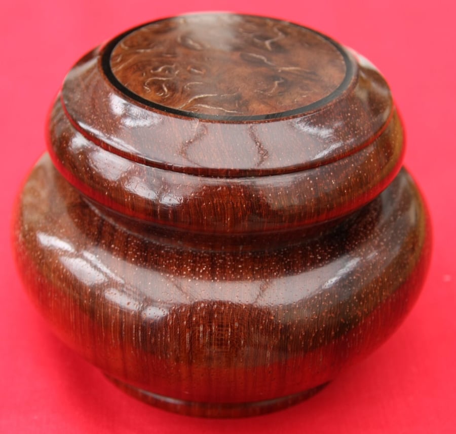 Small Padauk & Goldfield Burr Wooden Trinket Box No.267