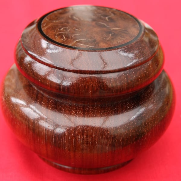 Small Padauk & Goldfield Burr Wooden Trinket Box No.267
