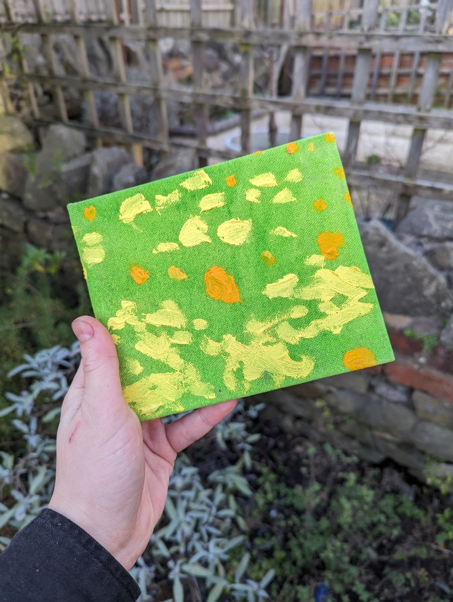 Handmade canvas bound sketchbook - Yellow Florals