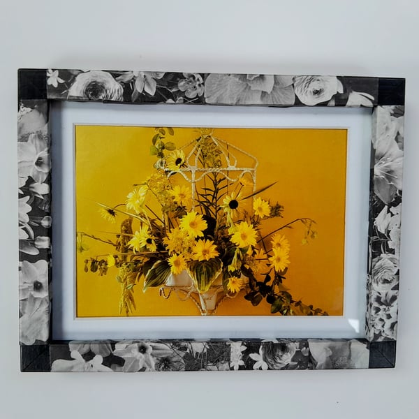 Upcycled and decoupaged picture frame 