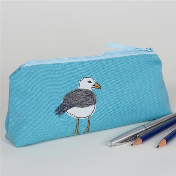 Pencil Case Pouch Craft Project Bag Handmade Seagull Bird Nature 