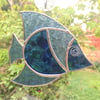 Stained Glass Fish Suncatcher - Handmade Window Decoration - Blue