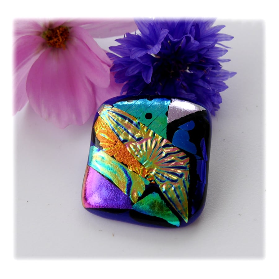 Patchwork Dichroic Glass Brooch 054 Handmade 