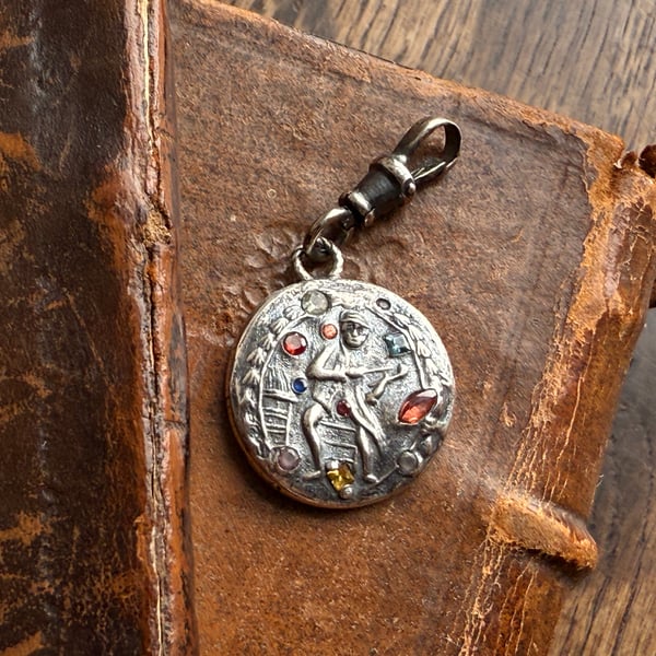 Double sided Clay Pipe and Wax Seal Impression Clip On Pendant 
