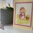 Daffodils and Bunny - Blank Card