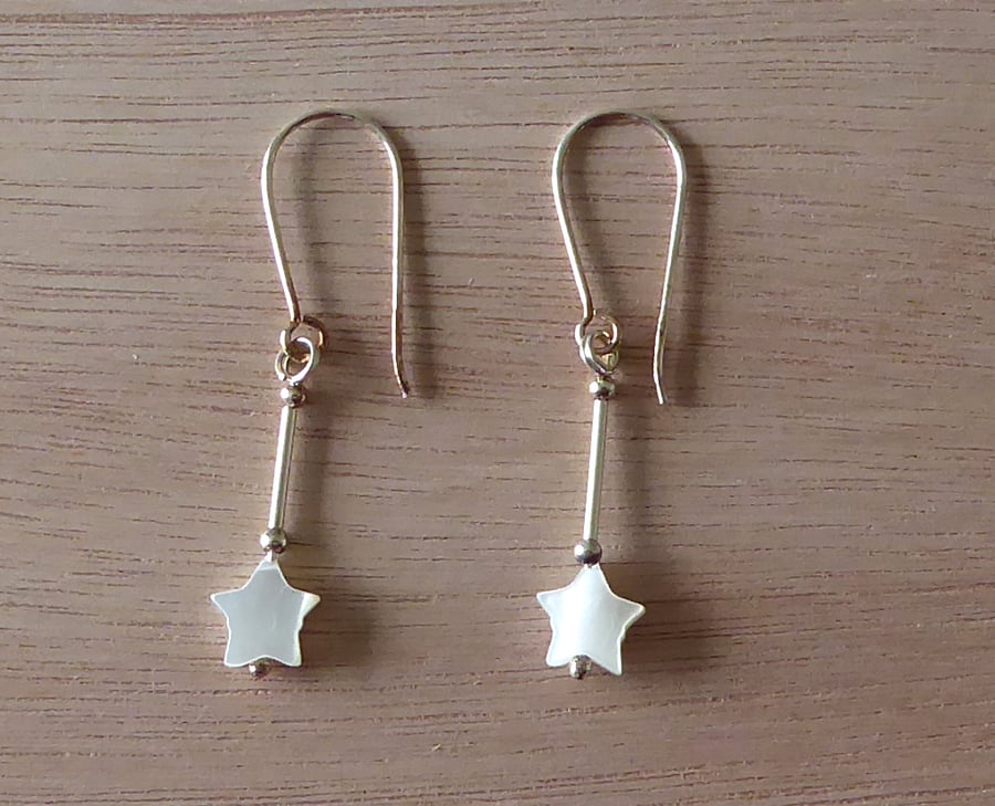 Mother of Pearl Stars & Sterling Silver Earrings - Perfectly Imperfect