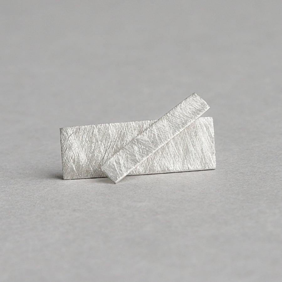 Mismatched Silver Stud Earrings