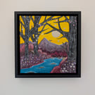 Whimsical Stream Original Painting Framed