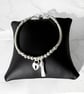 Sterling Silve Heart Lock & Tassel Charm Bracelet, Beaded Ball Bracelet - Image 4