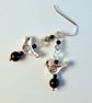 Tibetan Silver Bird Earrings With Onyx & Crystal, Mother's Day, Valentine Gift  - Image 6
