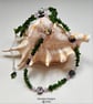 Designer Russian Diopside,  Lavender Amethyst & Abalone Shell Necklace - Image 2