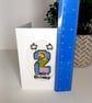 Unique Embroidered Birthday Card – Whimsical Cross Stitch Character - Image 7