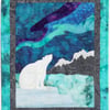 Northern Lights Polar Bear Kit Art Quilt Wall Hanging 