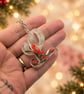 Handmade Resin Initial Letter Keyring with Real Pressed Flowers and Glitter