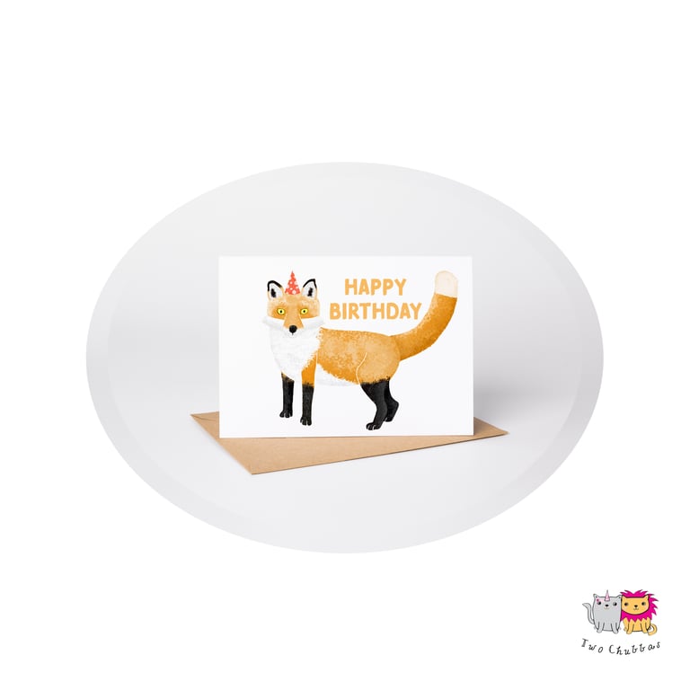 Fox Birthday Card, A6 Birthday Card, Cute Animal Birthday Card
