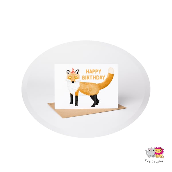 Fox Birthday Card, A6 Birthday Card, Cute Animal Birthday Card