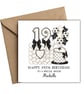 Cream & Black Bow Age Balloon Happy Birthday Card