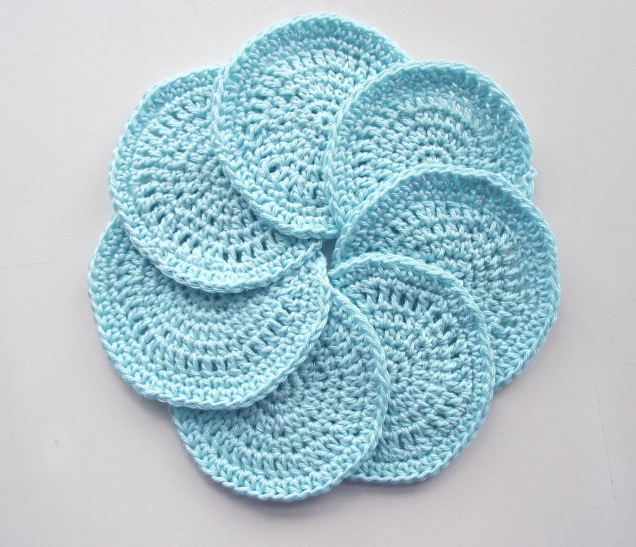 Face Scrubbies, Crochet Cotton Facial Scrubbies, Seven Makeup Remover Pads
